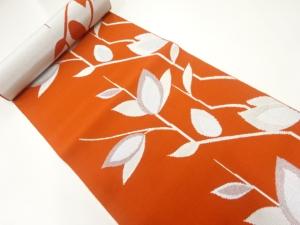 アンティーク　枝葉模様織出し八寸帯地反物